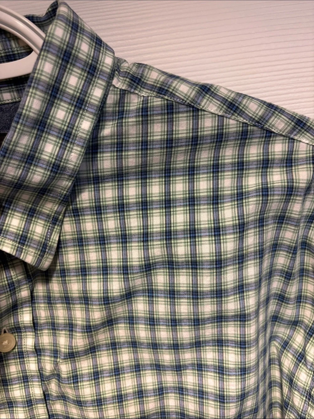 Banana Republic Blue and White Plaid Button-Down Shirt